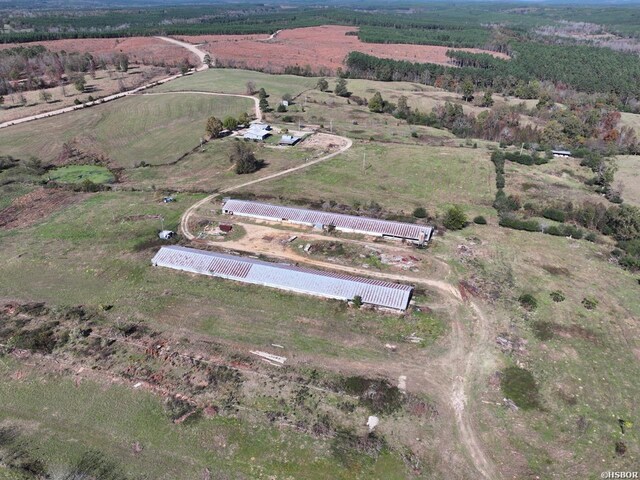 bird's eye view with a rural view