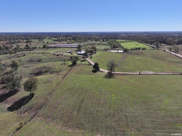 aerial view with a rural view