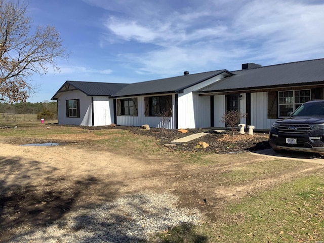 view of front of home with metal roof