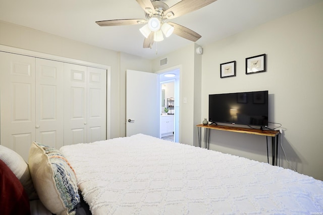 210 Aberina St Unit C-5, Hot Springs, AR 71913 - bedroom featuring a closet and ceiling fan
