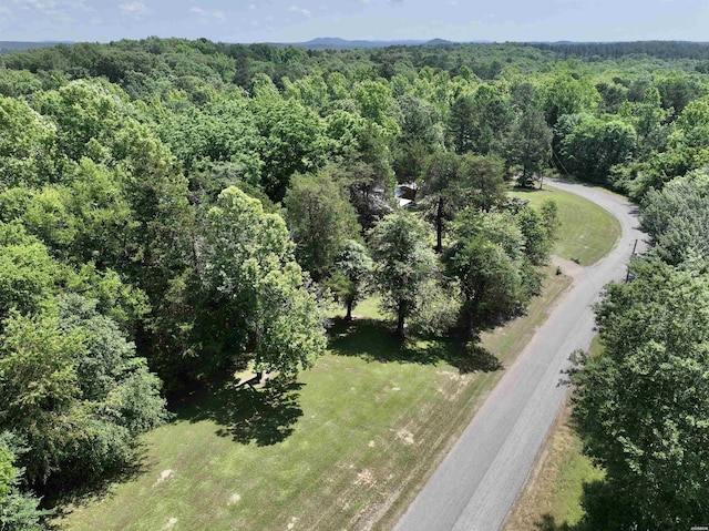 aerial view featuring a forest view