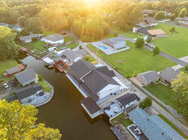 drone / aerial view with a residential view