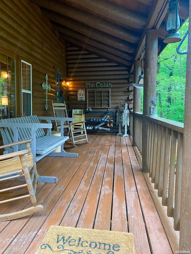 46 Hickory Hill Ln, Mount Ida, AR 71957 - view of wooden terrace