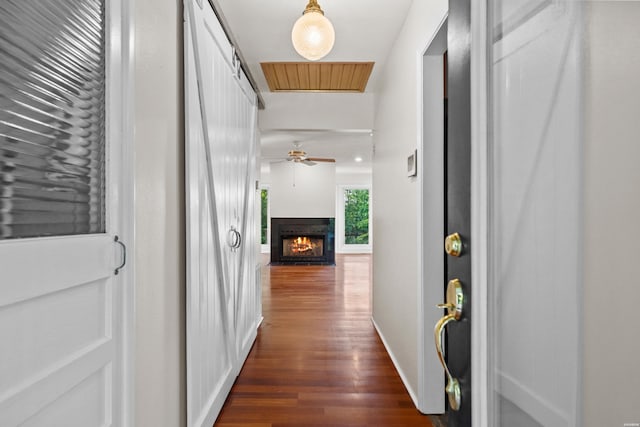 512 Beachview Cir, Hot Springs, AR 71913 - hall with dark wood-type flooring and baseboards