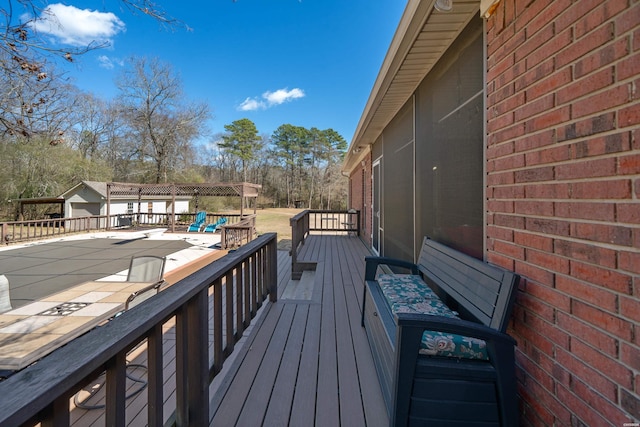 126 Bay Ridge Loop, Hot Springs, AR 71901 - wooden deck featuring a fenced in pool