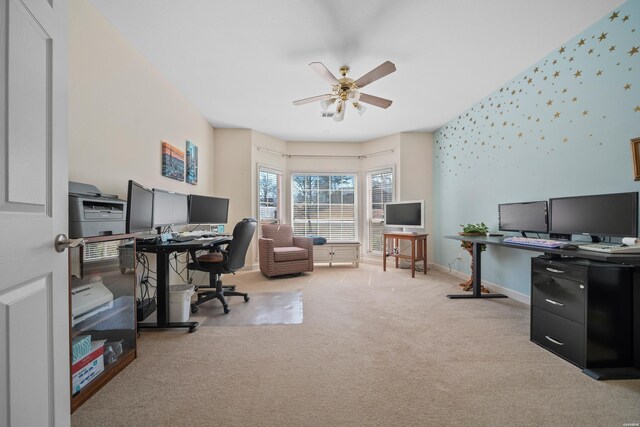 126 Bay Ridge Loop, Hot Springs, AR 71901 - office space featuring a ceiling fan, baseboards, and carpet floors