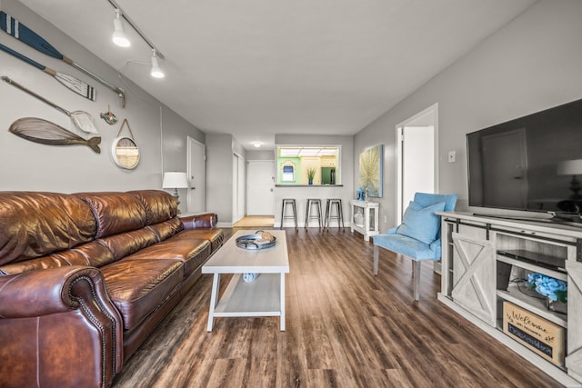 living area featuring wood finished floors