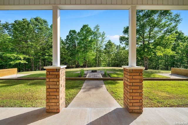 exterior space featuring a yard