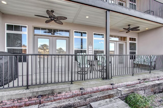 532 Grand Point Dr Unit C1, Hot Springs, AR 71901 - view of patio with a ceiling fan and a balcony