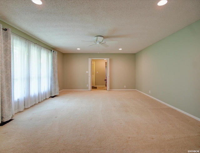 7 Sonora Way, Hot Springs Village, AR 71909 - unfurnished room featuring carpet, recessed lighting, ceiling fan, and a textured ceiling
