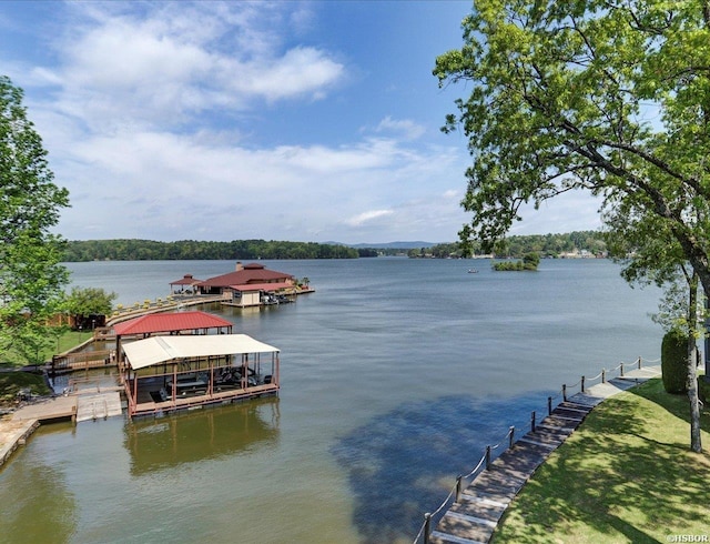 400 Farr Shores Dr Unit 15F, Hot Springs, AR 71913 - dock area with boat lift and a water view