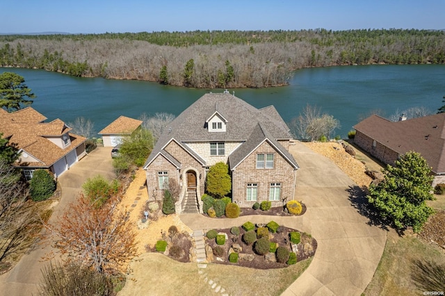 116 Lake Forest Shores Dr, Hot Springs, AR 71913 - drone / aerial view featuring a water view and a view of trees