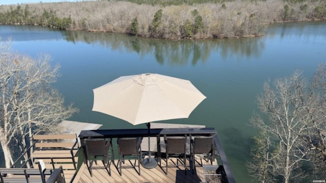 116 Lake Forest Shores Dr, Hot Springs, AR 71913 - dock area with a water view and a wooded view