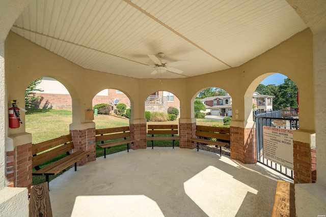 view of patio / terrace with ceiling fan