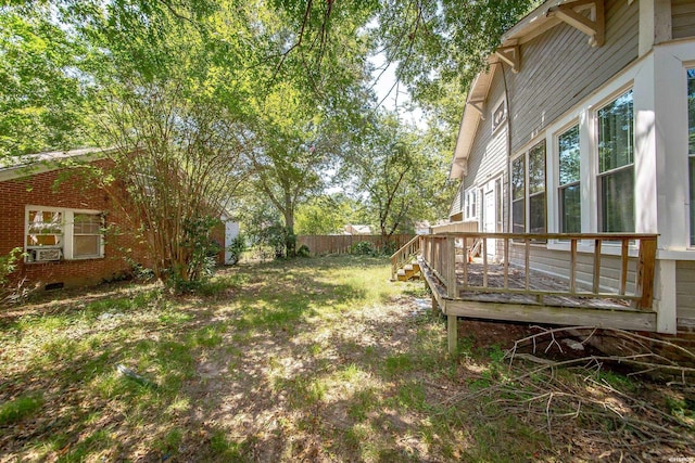 801 Crittenden St, Arkadelphia, AR 71923 - view of yard featuring fence and a wooden deck