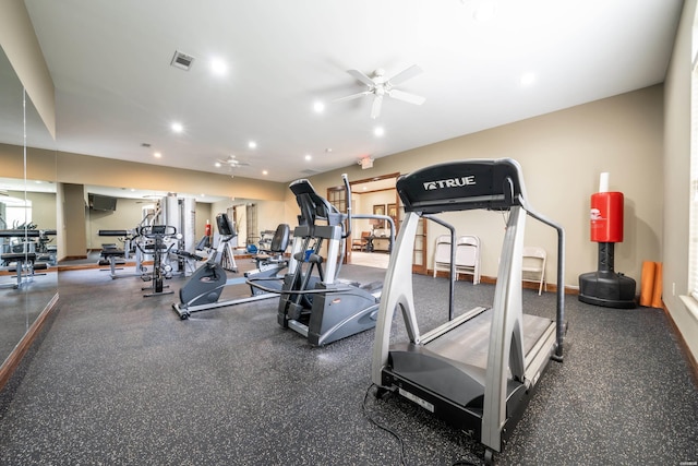 129 Legendary Trl, Hot Springs, AR 71913 - workout area with ceiling fan and recessed lighting