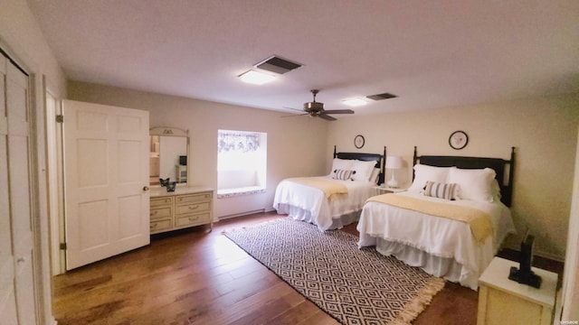 338 Sunset Bay Rd, Hot Springs, AR 71913 - bedroom featuring wood finished floors and a ceiling fan