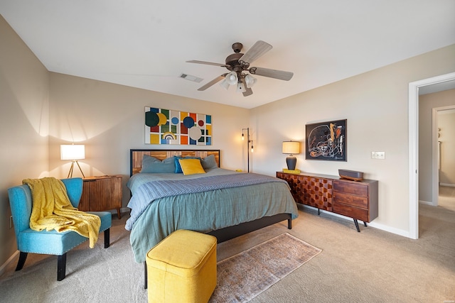 125 Eagle View Pt, Hot Springs, AR 71913 - bedroom with carpet, baseboards, and a ceiling fan