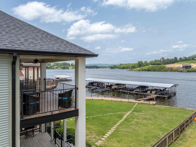 125 Eagle View Pt, Hot Springs, AR 71913 - dock area with a water view and a yard