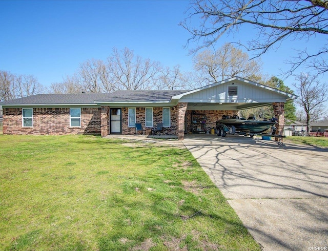 111 Westgate Ter, Hot Springs, AR 71913 - ranch-style home featuring brick siding, a front yard, driveway, and a carport