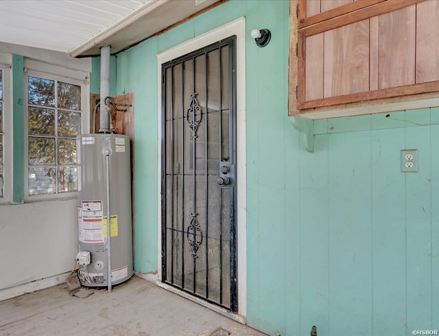 entrance to property with water heater