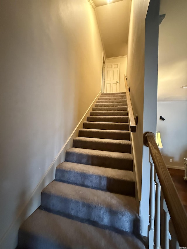 stairs with baseboards