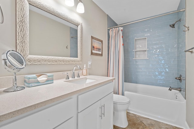 200 Hamilton Oaks Dr Unit N-1, Hot Springs, AR 71913 - bathroom with shower / tub combo with curtain, toilet, vanity, and tile patterned floors