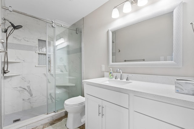 200 Hamilton Oaks Dr Unit N-1, Hot Springs, AR 71913 - bathroom featuring toilet, a marble finish shower, and vanity