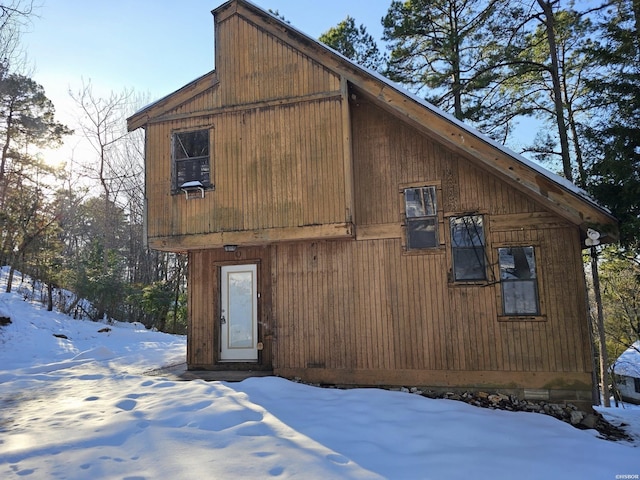 view of snowy exterior