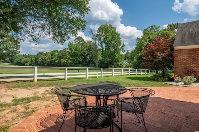 view of patio / terrace with outdoor dining space and a fenced backyard