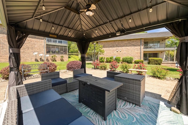 1135 Twin Points Rd Unit D, Hot Springs, AR 71913 - view of patio featuring a gazebo and an outdoor living space