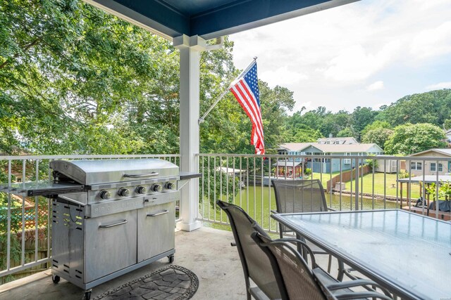 view of patio / terrace featuring outdoor dining space and area for grilling