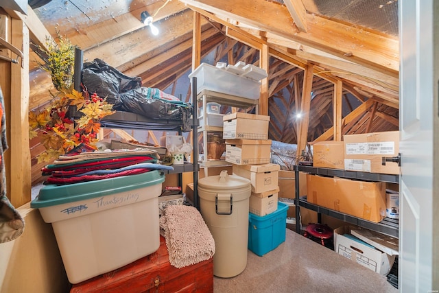 view of unfinished attic