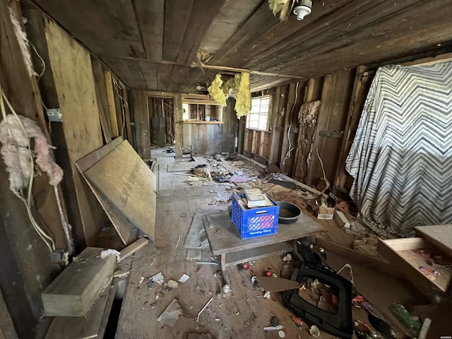 misc room with wooden ceiling