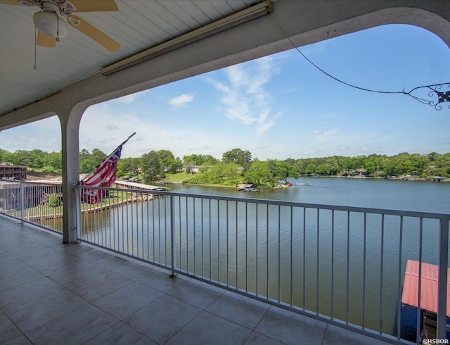 1380 Airport Rd Unit A4, Hot Springs, AR 71913 - balcony featuring a water view and a ceiling fan