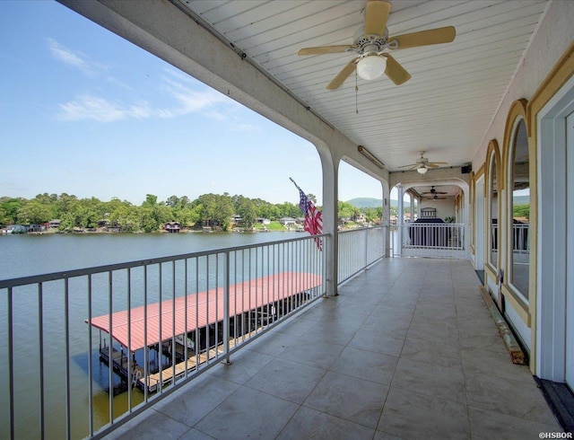 1380 Airport Rd Unit A4, Hot Springs, AR 71913 - balcony featuring a water view and ceiling fan