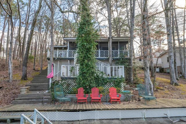 exterior space with a wooden deck