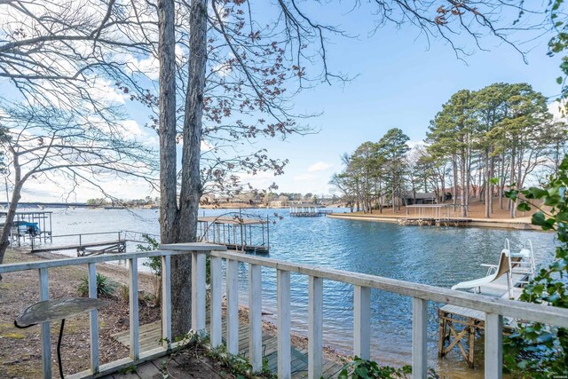 exterior space featuring a water view