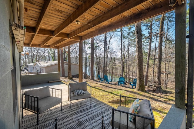 view of patio / terrace with an outdoor living space