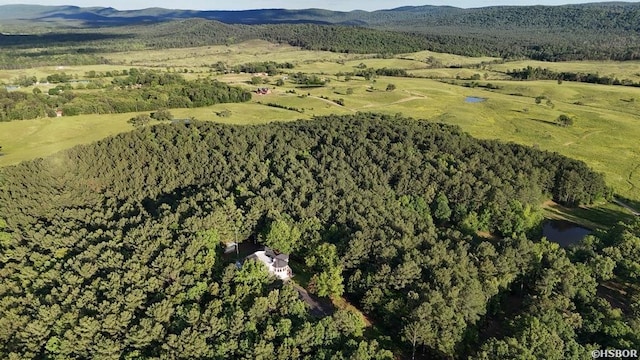 81 End Of Trail Rd, Mount Ida, AR 71957 - aerial view of property's location with a heavily wooded area and a mountain backdrop