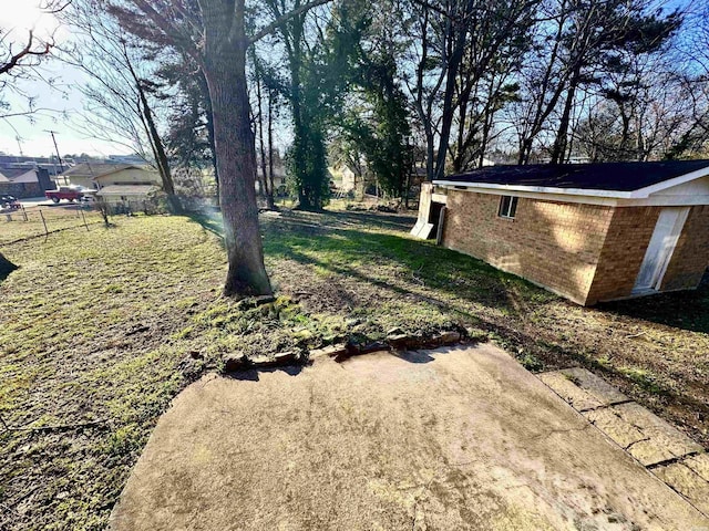 view of yard with a patio area and fence