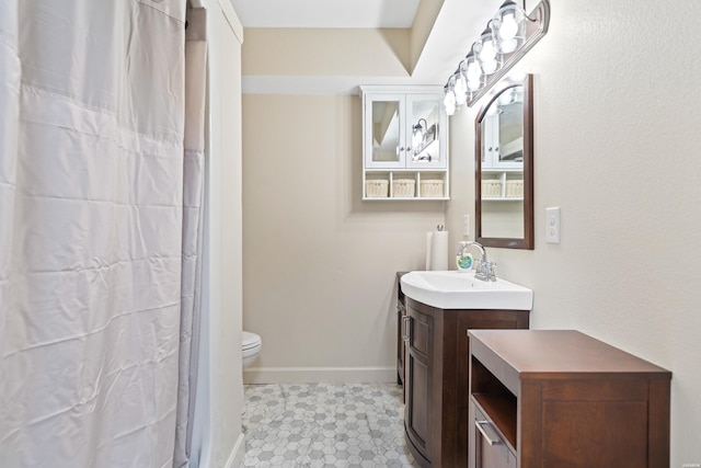 102 Burroughs St, Hot Springs, AR 71913 - bathroom with vanity, tile patterned flooring, and a shower with shower curtain