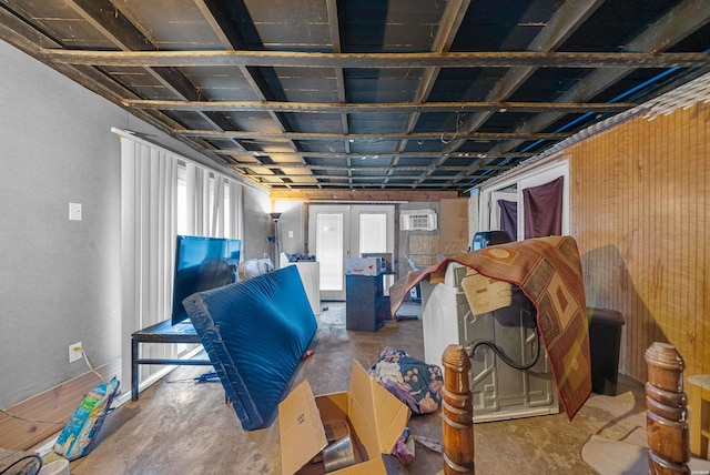 1638 Thornton Fry, Hot Springs, AR 71913 - misc room with french doors, unfinished concrete flooring, and a wall mounted air conditioner