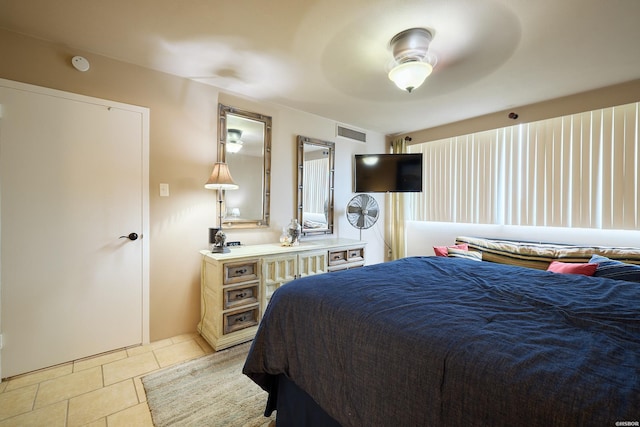 740 Weston Rd Unit A-508, Hot Springs, AR 71913 - bedroom featuring light tile patterned floors, visible vents, and a ceiling fan