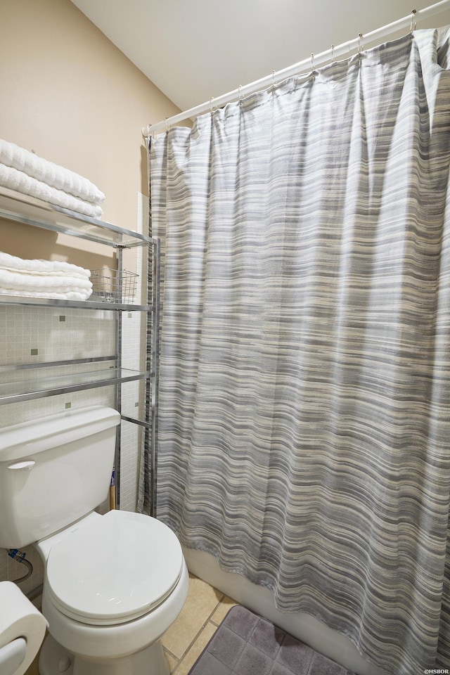 740 Weston Rd Unit A-508, Hot Springs, AR 71913 - bathroom with toilet, tile patterned flooring, and shower / tub combo with curtain