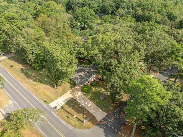 bird's eye view featuring a view of trees