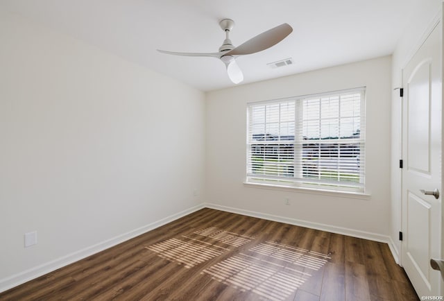 710 Fair Ln, Alexander, AR 72002 - unfurnished bedroom with wood finished floors, visible vents, a ceiling fan, and baseboards