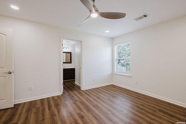 710 Fair Ln, Alexander, AR 72002 - unfurnished bedroom with baseboards, wood finished floors, visible vents, and recessed lighting
