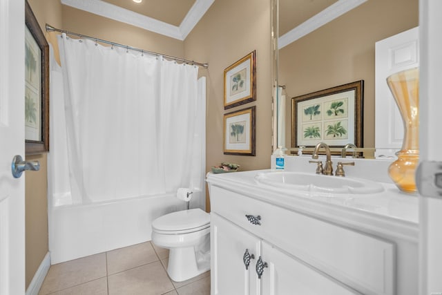 1380 Airport Rd Unit C2, Hot Springs, AR 71913 - full bath featuring ornamental molding, tile patterned flooring, toilet, vanity, and shower / bath combination with curtain