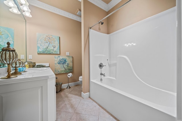 1380 Airport Rd Unit C2, Hot Springs, AR 71913 - bathroom featuring toilet, tile patterned floors, vanity, shower / bathtub combination, and baseboards